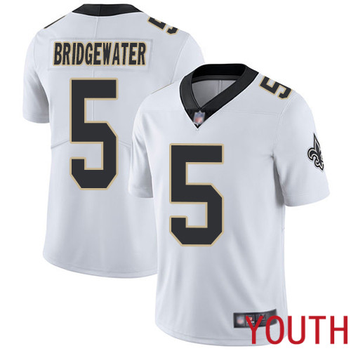 New Orleans Saints Limited White Youth Teddy Bridgewater Road Jersey NFL Football #5 Vapor Untouchable Jersey->new orleans saints->NFL Jersey